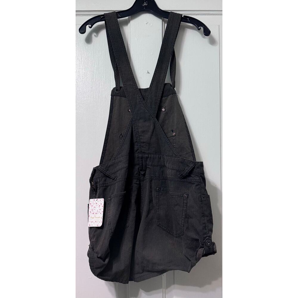 NWT Free People Charcoal Cotton Overall Shorts Size 6 - Picture 3 of 10